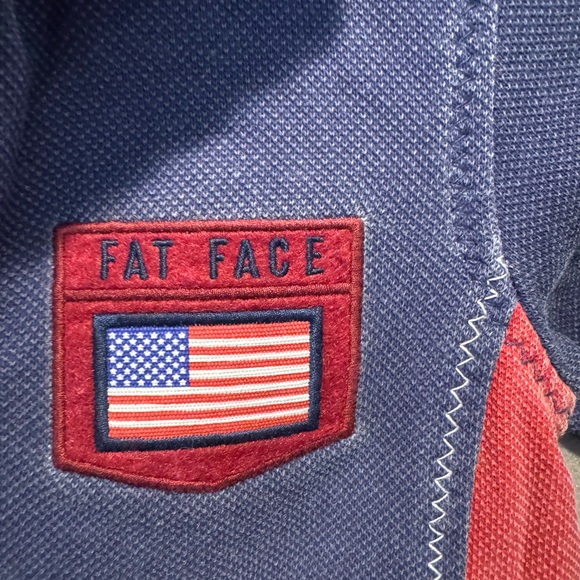 Fat Face Arlie Navy and Red Kids Quarter-Zip Sweatshirt - Picture 3 of 5